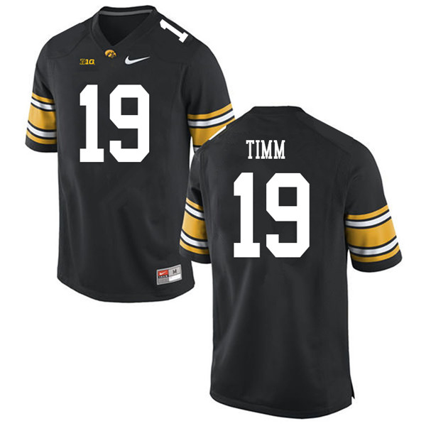 Men #19 Mike Timm Iowa Hawkeyes College Football Jerseys Sale-Black - Click Image to Close